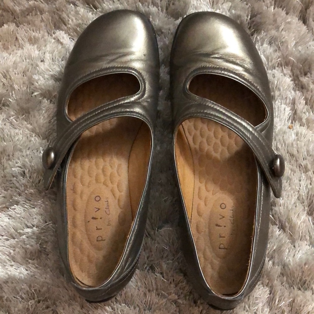 Metallic Mary Janes